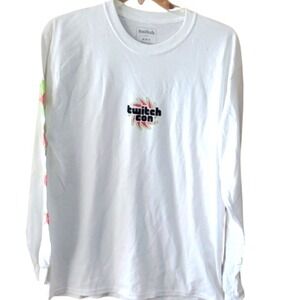 TwitchCon Logo 2024 Limited Edition San Diego White Long Sleeve Shirt Size L New